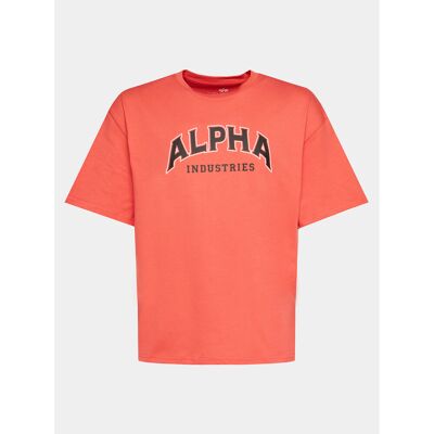 Alpha Industries T-Shirt College 146501 Rot Relaxed Fit L male Alpha Industries T-Shirt College 146501 Rot Relaxed Fit L male