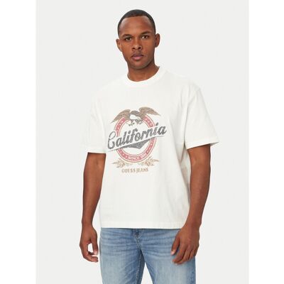 Guess Jeans T-Shirt M6YI14 K3945 Creme Regular Fit S male Guess Jeans T-Shirt M6YI14 K3945 Creme Regular Fit S male