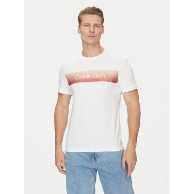 Calvin Klein T-Shirt Linear Ombre K10K114163 Weiß Regular Fit S male Calvin Klein T-Shirt Linear Ombre K10K114163 Weiß Regular Fit S male