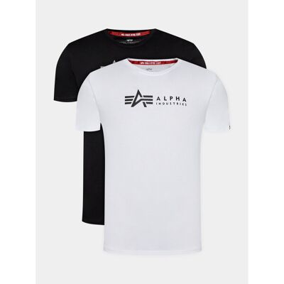 Alpha Industries T-Shirt-Set Alpha Label T 118534 Schwarz Regular Fit M male Alpha Industries T-Shirt-Set Alpha Label T 118534 Schwarz Regular Fit M male