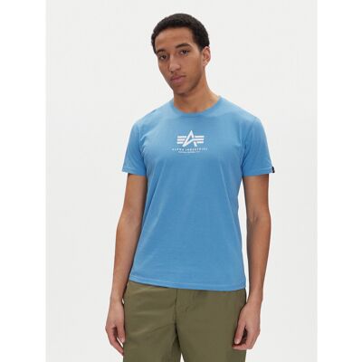 Alpha Industries T-Shirt Basic 118533 Blau Regular Fit S male Alpha Industries T-Shirt Basic 118533 Blau Regular Fit S male