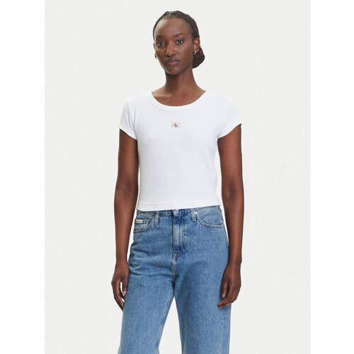 Calvin Klein Jeans T-Shirt LV047C200G Weiß Slim Fit XXS female