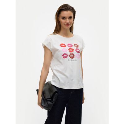 Vero Moda T-Shirt Cysma 10328272 Weiß Regular Fit M female Vero Moda T-Shirt Cysma 10328272 Weiß Regular Fit M female