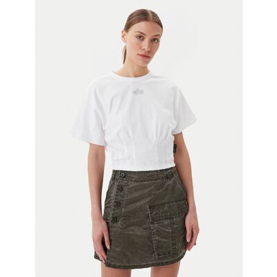Alpha Industries T-Shirt Waisted 148070 Weiß Regular Fit S female Alpha Industries T-Shirt Waisted 148070 Weiß Regular Fit S female