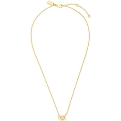 Halskette Coach Pearl Signature C Pendant Necklace 37341916GLD651 Goldfarben NOSIZE female Halskette Coach Pearl Signature C Pendant Necklace 37341916GLD651 Goldfarben NOSIZE female