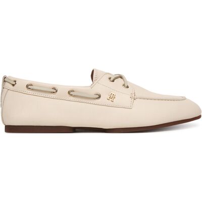 Halbschuhe Tommy Hilfiger Th Sleek Leather Boat Shoe FW0FW09148 Écru 40 female Halbschuhe Tommy Hilfiger Th Sleek Leather Boat Shoe FW0FW09148 Écru 40 female