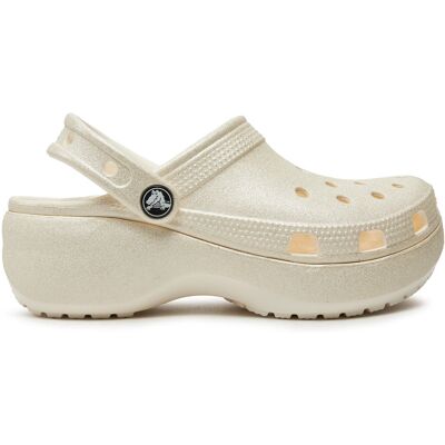 Pantoletten Crocs Classic Platform Glitter Clog W 207241 Écru 38_5 female Pantoletten Crocs Classic Platform Glitter Clog W 207241 Écru 38_5 female