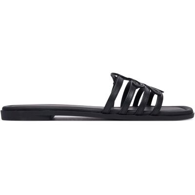 Pantoletten Tommy Hilfiger Th Script Flat Mule Lth FW0FW09368 Schwarz 36 female Pantoletten Tommy Hilfiger Th Script Flat Mule Lth FW0FW09368 Schwarz 36 female