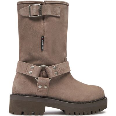 Stiefeletten Tommy Jeans Tjw Urban Biker Boot Suede EN0EN02729 Grau 36 female Stiefeletten Tommy Jeans Tjw Urban Biker Boot Suede EN0EN02729 Grau 36 female