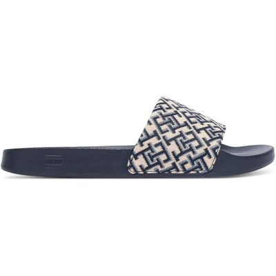 Pantoletten Tommy Hilfiger Monogram Pool Slide FW0FW09423 Dunkelblau 36 female Pantoletten Tommy Hilfiger Monogram Pool Slide FW0FW09423 Dunkelblau 36 female
