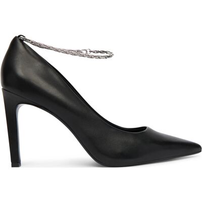 High Heels Calvin Klein Ess Stiletto Hdw Chain Lth 90 HW0HW02718 Schwarz 40 female High Heels Calvin Klein Ess Stiletto Hdw Chain Lth 90 HW0HW02718 Schwarz 40 female