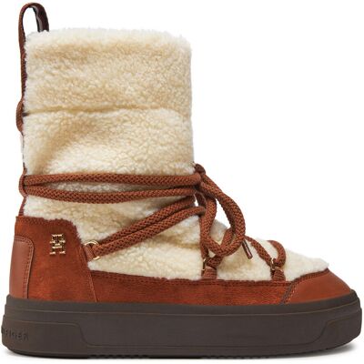 Schneeschuhe Tommy Hilfiger Lace-Up Faux Shearling Snowboot FW0FW08252 Beige 40 female Schneeschuhe Tommy Hilfiger Lace-Up Faux Shearling Snowboot FW0FW08252 Beige 40 female