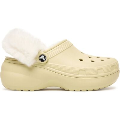 Pantoletten Crocs Classic Platform Fuzz Lined Clog 212854 Beige 41_42 female Pantoletten Crocs Classic Platform Fuzz Lined Clog 212854 Beige 41_42 female
