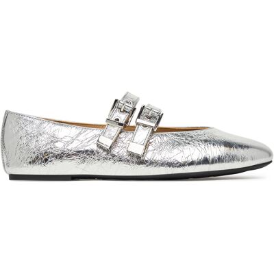 Ballerinas MICHAEL Michael Kors Rowen Flex Ballet 40R6RWFP1M Silberfarben 35 female Ballerinas MICHAEL Michael Kors Rowen Flex Ballet 40R6RWFP1M Silberfarben 35 female