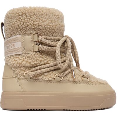 Schneeschuhe Tommy Hilfiger Faux Shearling Snowboot FW0FW08788 Écru 36 female Schneeschuhe Tommy Hilfiger Faux Shearling Snowboot FW0FW08788 Écru 36 female