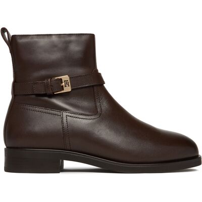 Stiefeletten Tommy Hilfiger Th Buckle Riding Leather Bootie FW0FW08781 Braun 37 female Stiefeletten Tommy Hilfiger Th Buckle Riding Leather Bootie FW0FW08781 Braun 37 female