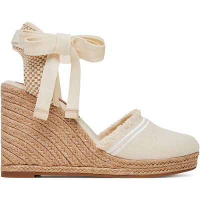 Espadrilles Tommy Hilfiger Fringe Canvas High Wedge FW0FW08878 Écru 41 female Espadrilles Tommy Hilfiger Fringe Canvas High Wedge FW0FW08878 Écru 41 female