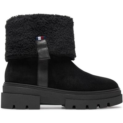Stiefeletten Tommy Hilfiger Faux Fur Suede Roll-Down Boot FW0FW08158 Schwarz 37 female Stiefeletten Tommy Hilfiger Faux Fur Suede Roll-Down Boot FW0FW08158 Schwarz 37 female