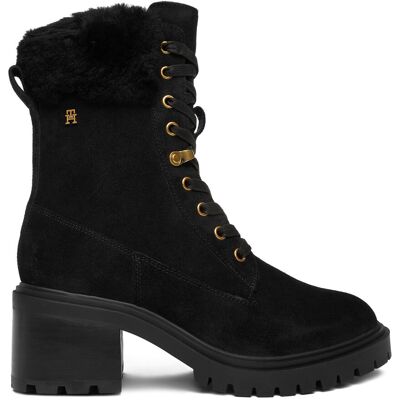 Schnürschuhe Tommy Hilfiger Th Shearling Lace Up Boot FW0FW08999 Schwarz 36 female Schnürschuhe Tommy Hilfiger Th Shearling Lace Up Boot FW0FW08999 Schwarz 36 female