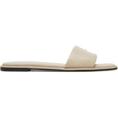 Pantoletten Calvin Klein Flat Sandal Square Hf Lth HW0HW02652 Beige 36 female Pantoletten Calvin Klein Flat Sandal Square Hf Lth HW0HW02652 Beige 36 female