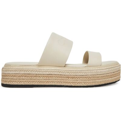 Espadrilles Calvin Klein Flatform Wedge Slide - He HW0HW02374 Écru 38 female Espadrilles Calvin Klein Flatform Wedge Slide - He HW0HW02374 Écru 38 female