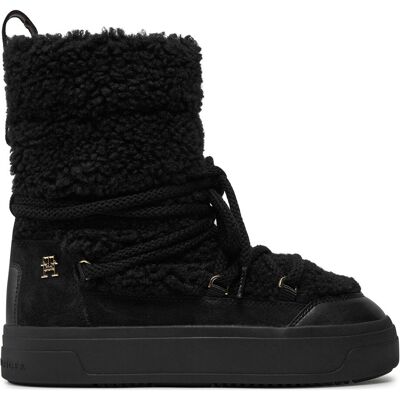 Schneeschuhe Tommy Hilfiger Lace-Up Faux Shearling Snowboot FW0FW08252 Schwarz 38 female Schneeschuhe Tommy Hilfiger Lace-Up Faux Shearling Snowboot FW0FW08252 Schwarz 38 female