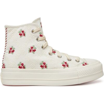 Sneakers aus Stoff Converse Chuck Taylor All Star Lift Platform Rose Cross Stitch A13659C Weiß 39 female Sneakers aus Stoff Converse Chuck Taylor All Star Lift Platform Rose Cross Stitch A13659C Weiß 39 female