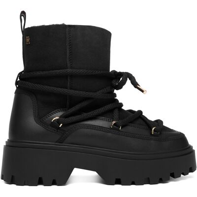 Schneeschuhe Tommy Hilfiger Real Shearling Laceup Snowboot FW0FW08996 Schwarz 41 female Schneeschuhe Tommy Hilfiger Real Shearling Laceup Snowboot FW0FW08996 Schwarz 41 female