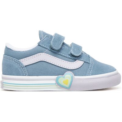 Sneakers aus Stoff Vans Old Skool V Heart VN000D4SCFL1 Blau 22_5 female Sneakers aus Stoff Vans Old Skool V Heart VN000D4SCFL1 Blau 22_5 female
