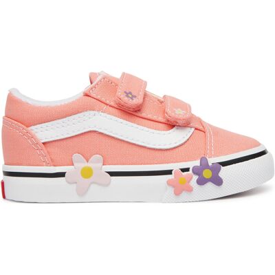 Sneakers aus Stoff Vans Old Skool V Flower VN000Z5XGSB1 Korallenfarben 24_5 female Sneakers aus Stoff Vans Old Skool V Flower VN000Z5XGSB1 Korallenfarben 24_5 female