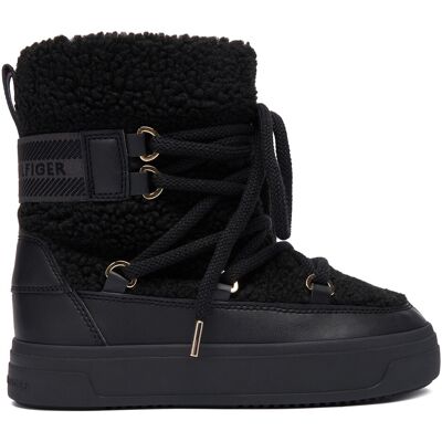 Schneeschuhe Tommy Hilfiger Faux Shearling Snowboot FW0FW08788 Schwarz 39 female Schneeschuhe Tommy Hilfiger Faux Shearling Snowboot FW0FW08788 Schwarz 39 female
