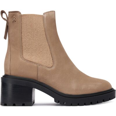 Stiefeletten Tommy Hilfiger Th Nubuck Chelsea Cleated Heel FW0FW09158 Beige 37 female Stiefeletten Tommy Hilfiger Th Nubuck Chelsea Cleated Heel FW0FW09158 Beige 37 female