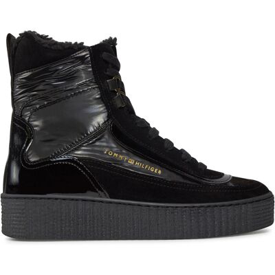 Schnürschuhe Tommy Hilfiger Patent Laceup City Snow Boot FW0FW07841 Schwarz 40 female Schnürschuhe Tommy Hilfiger Patent Laceup City Snow Boot FW0FW07841 Schwarz 40 female