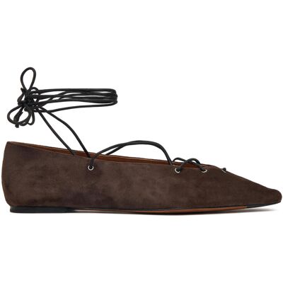 Ballerinas LAUREN RALPH LAUREN Suede Lace-Up Pointed Ballet Flat 818P15775001 Braun 36 female Ballerinas LAUREN RALPH LAUREN Suede Lace-Up Pointed Ballet Flat 818P15775001 Braun 36 female