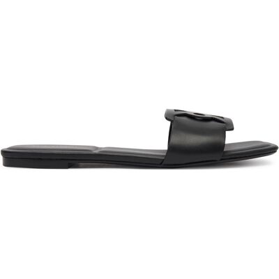 Pantoletten Calvin Klein Square Flat Sandal Emblem HW0HW03128 Schwarz 38 female Pantoletten Calvin Klein Square Flat Sandal Emblem HW0HW03128 Schwarz 38 female