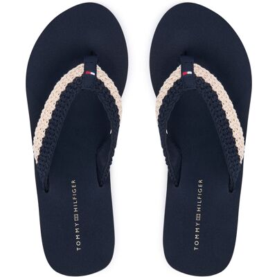 Zehentrenner Tommy Hilfiger Th Wedge Crochet Summer Sandal FW0FW09420 Dunkelblau 42 female Zehentrenner Tommy Hilfiger Th Wedge Crochet Summer Sandal FW0FW09420 Dunkelblau 42 female