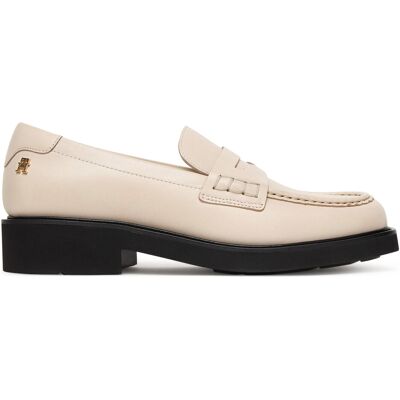 Slipper Tommy Hilfiger Elettra Penny Leather FW0FW09360 Écru 37 female Slipper Tommy Hilfiger Elettra Penny Leather FW0FW09360 Écru 37 female