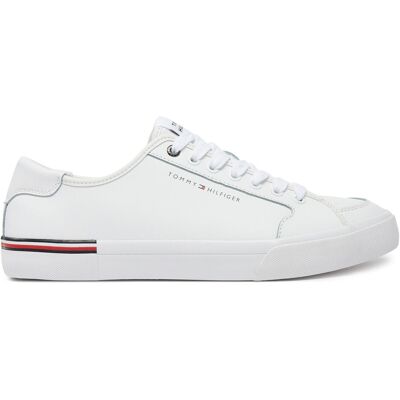 Sneakers aus Stoff Tommy Hilfiger Core Corporate Vulc Leather FM0FM05399 Weiß 44 male Sneakers aus Stoff Tommy Hilfiger Core Corporate Vulc Leather FM0FM05399 Weiß 44 male