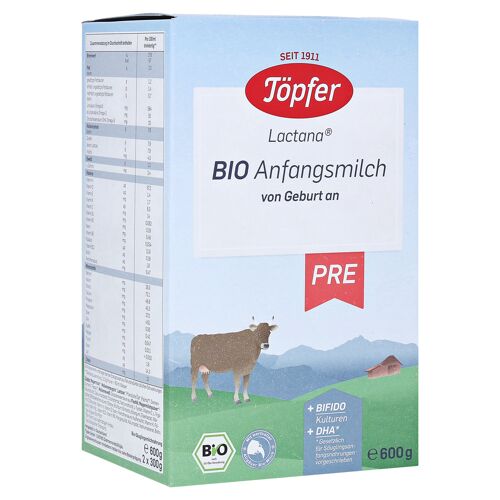 Töpfer GmbH TÖPFER Lactana Bio Pre Pulver 600 Gramm