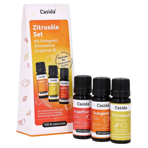 Casida GmbH ZITRUSÖLE Set Orangenöl&Zitronenöl&Grapefruit Öl 3×10 Milliliter