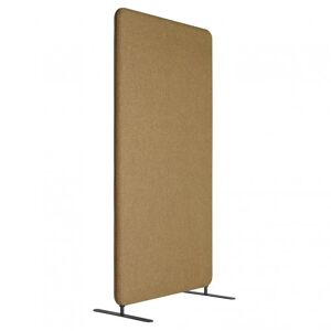 Abstracta Stellwand Softline 30 - Komplettpaket mit schwarzen Standfüßen, Größe B100 x H170 cm, Stoffe Salsa 60 - Hellbeige