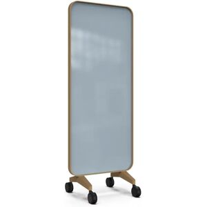 Lintex Mobile Glastafel Frame Mobile - Doppelseitig, Farbe Crisp 350 - Hellblau, Rahmen Eiche, Größe B75 x H196 cm