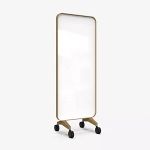 Lintex Mobile Glastafel Frame Mobile - Doppelseitig, Farbe Pure 130 - Weiß, Rahmen Eiche, Größe B75 x H196 cm