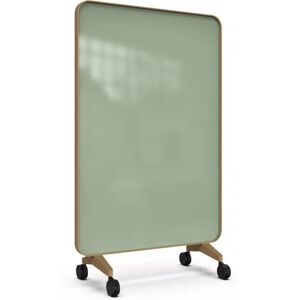 Lintex Mobile Glastafel Frame Mobile - Doppelseitig, Farbe Fair 550 - Grün, Rahmen Eiche, Größe B120 x H196 cm