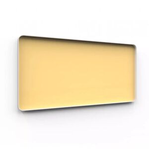 Lintex Glastafel Frame Wall, Farbe Lively 460 - Gelb, Ausführung Grauer Rahmen, Größe B200 x H100 cm