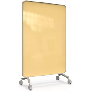 Lintex Mobile Glastafel Frame Mobile - Doppelseitig, Farbe Lively 460 - Gelb, Rahmen Grau (Soft 150), Größe B120 x H196 cm