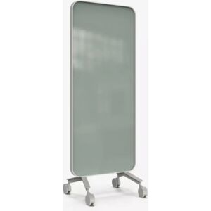 Lintex Mobile Glastafel Frame Mobile - Doppelseitig, Farbe Frank 540 - Grün-grau, Rahmen Grau (Soft 150), Größe B75 x H196 cm