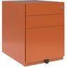 Rollcontainer Note Mobile -  niedrig, 3 Schubladen, 42 cm breit, Farbe Bisley Orange