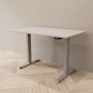 Direkt Interiör Höhenverstellbarer Schreibtisch - Standard, Größe 120x70 cm, Tischplatte Hellgrau, Stativ Silber