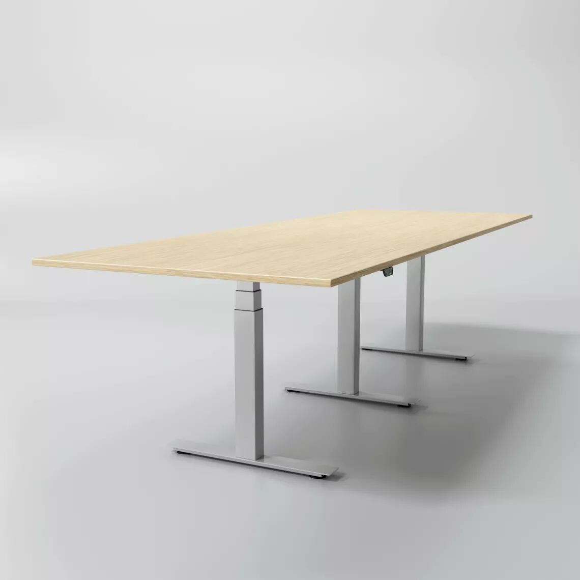 Direkt Interiör Konferenztisch Modul - Höhenverstellbar, Beine Silber, Farbe Eiche, Größe 320 cm